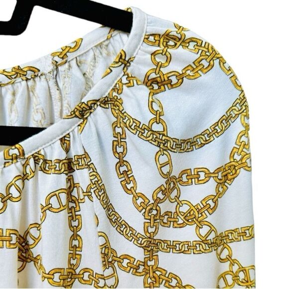 Michael Kors Gold Chain Blouse Top - Picture 4 of 5